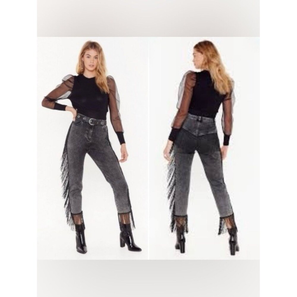 Nasty Gal Fringe Jeans L5